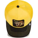 gul-og-sort-trucker-kasket-med-love-mighty-lion-suede-the-farm-fra-goorin-bros