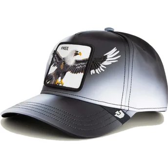 Sort snapback kasket med buet skygge ørn Free Steal This Hat Wings The Farm fra Goorin Bros.