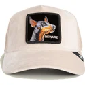 gorra-trucker-beige-hund-dobermann-beware-doberman-velour-the-farm-fra-goorin-bros