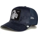 marinebla-trucker-kasket-med-love-king-lion-velour-the-farm-fra-goorin-bros