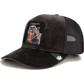 Sort trucker kasket panter Strength Panther Velour The Farm fra Goorin Bros.