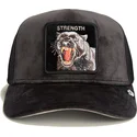 sort-trucker-kasket-panter-strength-panther-velour-the-farm-fra-goorin-bros