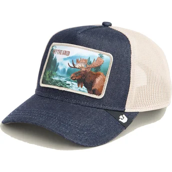 Goorin Bros. Off The Grid Staycation Homestead The Farm blå og hvid alce trucker kasket.