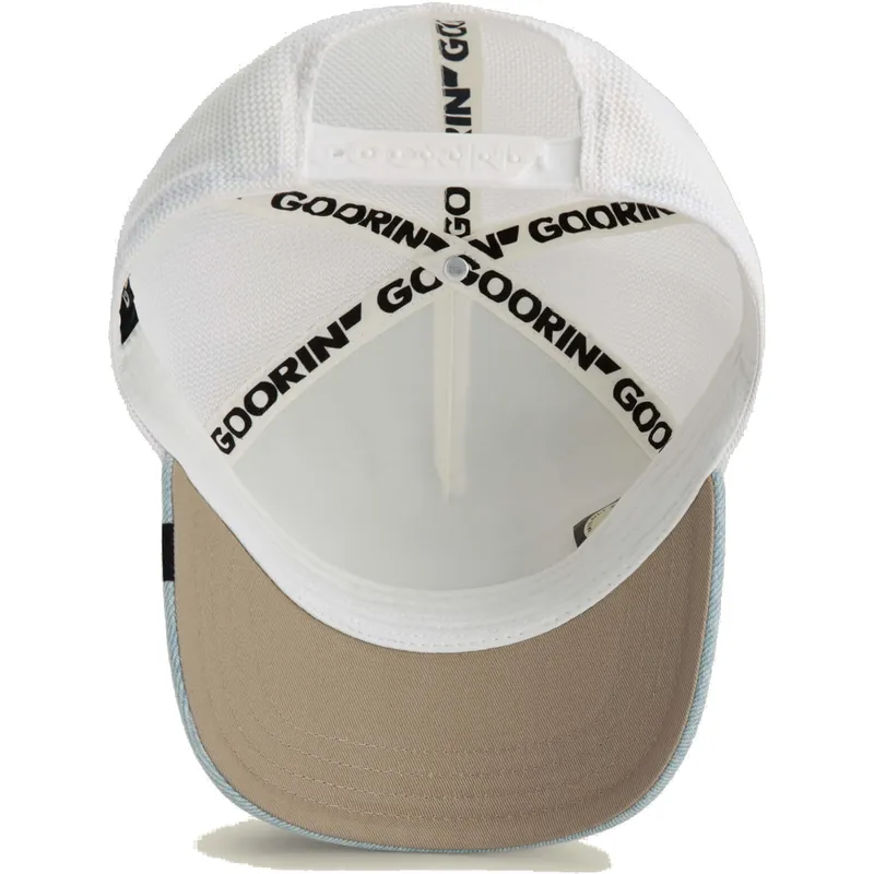 hvid-og-bla-trucker-kasket-med-orn-fly-high-denim-the-farm-fra-goorin-bros