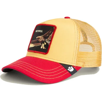 Gul og rød trucker-kasket ørnen The Faithful Eagle Sport The Farm fra Goorin Bros.