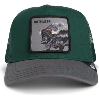 Goorin Bros. The Farm Ruthless Two-Tone Buffalo Sport grøn og grå bøffel trucker kasket.