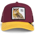 rod-og-gul-trucker-kasket-med-ugle-the-real-talk-sport-the-farm-fra-goorin-bros