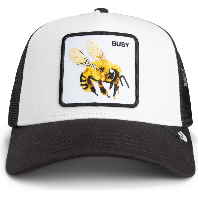 trucker-kasket-hvid-og-sort-bi-the-busy-bee-sport-the-farm-fra-goorin-bros