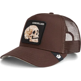 Brun trucker kasket med kranium The Cancelled Skull Grit The Farm fra Goorin Bros.