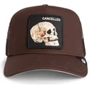 brun-trucker-kasket-med-kranium-the-cancelled-skull-grit-the-farm-fra-goorin-bros