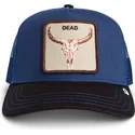 trucker-kasket-bla-og-sort-okse-two-tone-skull-grit-the-farm-fra-goorin-bros