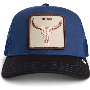 Goorin Bros. Two-Tone Skull Grit The Farm blå og sort okse trucker kasket