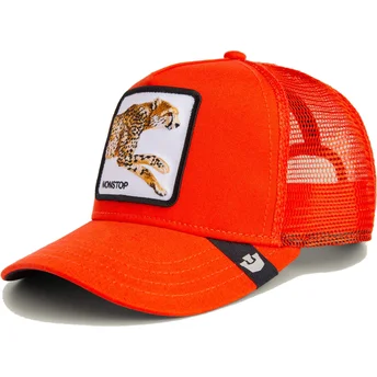 Gorra trucker naranja para niño guepardo The Nonstop Mini The Farm de Goorin Bros.