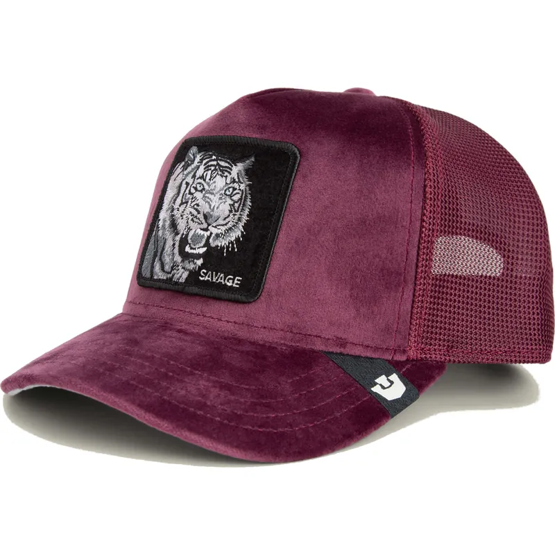 trucker-kasket-bordeaux-tiger-savage-tiger-velour-the-farm-fra-goorin-bros