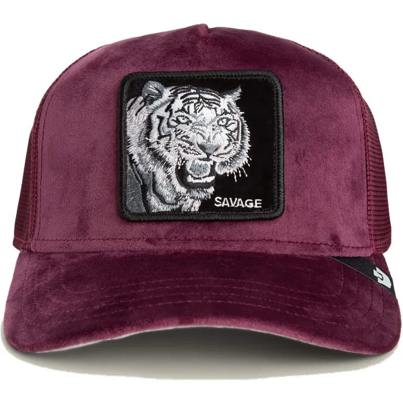 trucker-kasket-bordeaux-tiger-savage-tiger-velour-the-farm-fra-goorin-bros