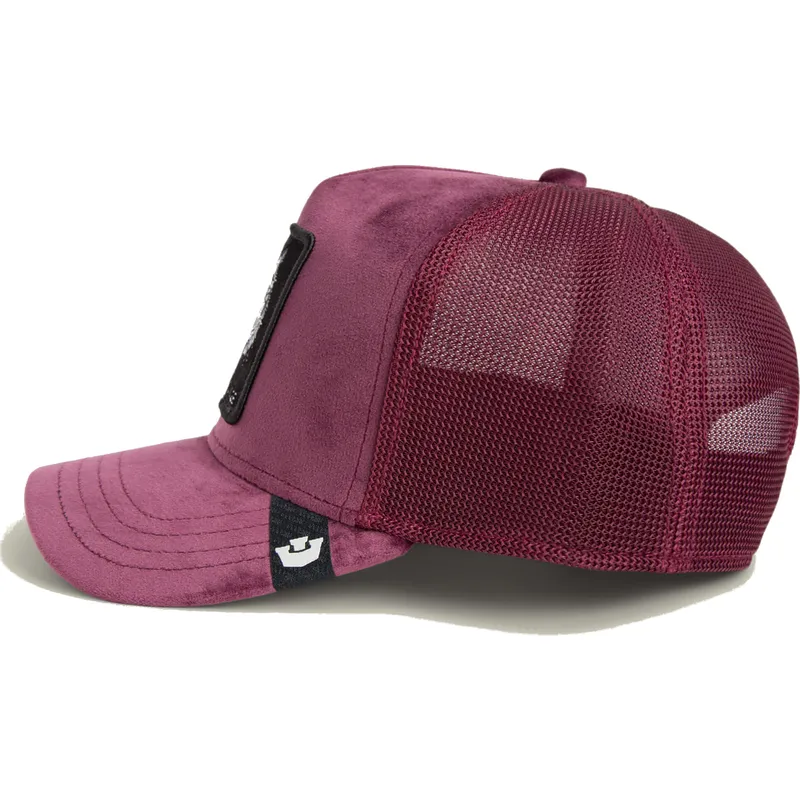trucker-kasket-bordeaux-tiger-savage-tiger-velour-the-farm-fra-goorin-bros