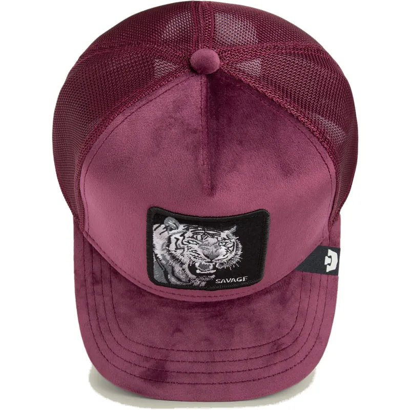trucker-kasket-bordeaux-tiger-savage-tiger-velour-the-farm-fra-goorin-bros