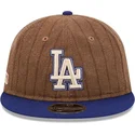 los-angeles-dodgers-mlb-new-era-9fifty-retro-crown-uld-pinstripe-justerbar-brun-og-bla-flad-kasket