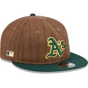 oakland-athletics-mlb-new-era-9fifty-retro-crown-uld-pinstripe-justerbar-brun-og-gron-flad-kasket