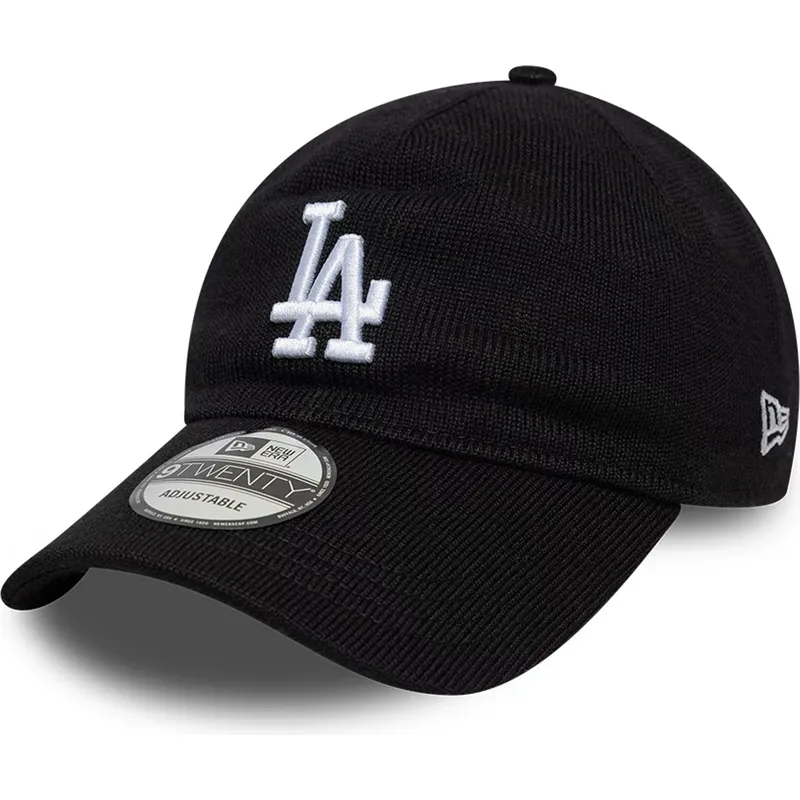 sort-justerbar-kurvet-kasket-9twenty-merino-wool-fra-los-angeles-dodgers-mlb-fra-new-era