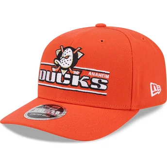 Orange buet snapback cap 9SEVENTY Stretch Snap Stated Anaheim Ducks NHL fra New Era