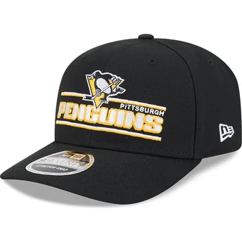 Sort buet snapback 9SEVENTY Stretch Snap Stated kasket fra Pittsburgh Penguins NHL fra New Era