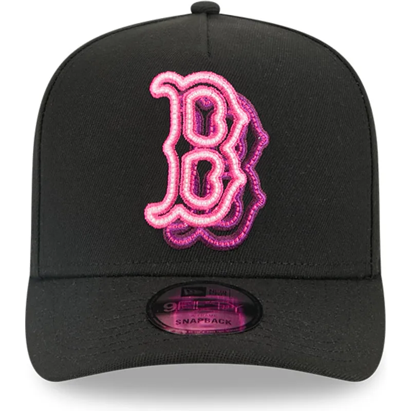 sort-buet-snapback-kasket-9fifty-a-frame-neon-fra-boston-red-sox-mlb-fra-new-era