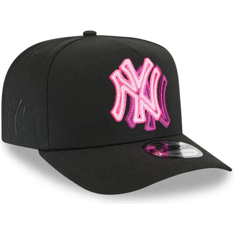 sort-buet-snapback-kasket-9fifty-a-frame-neon-fra-new-york-yankees-mlb-fra-new-era