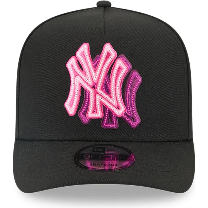 sort-buet-snapback-kasket-9fifty-a-frame-neon-fra-new-york-yankees-mlb-fra-new-era