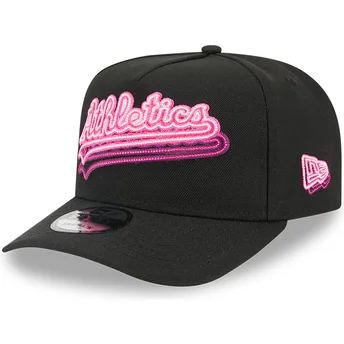 Sort buet snapback 9FIFTY A Frame Neon kasket fra Oakland Athletics MLB fra New Era