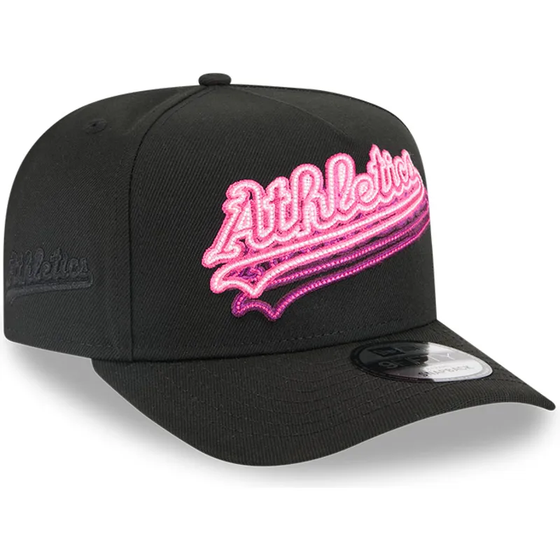 buet-sort-snapback-kasket-9fifty-a-frame-neon-fra-oakland-athletics-mlb-fra-new-era