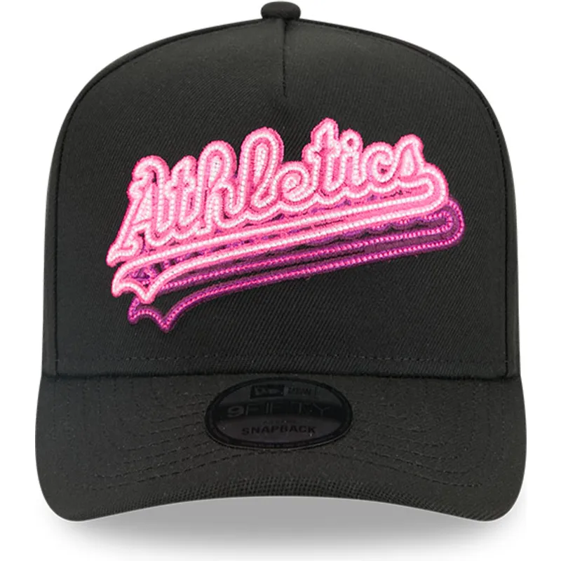 buet-sort-snapback-kasket-9fifty-a-frame-neon-fra-oakland-athletics-mlb-fra-new-era