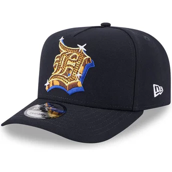 Marineblå buet kasket snapback 9FIFTY A Frame Emblem fra Detroit Tigers MLB fra New Era