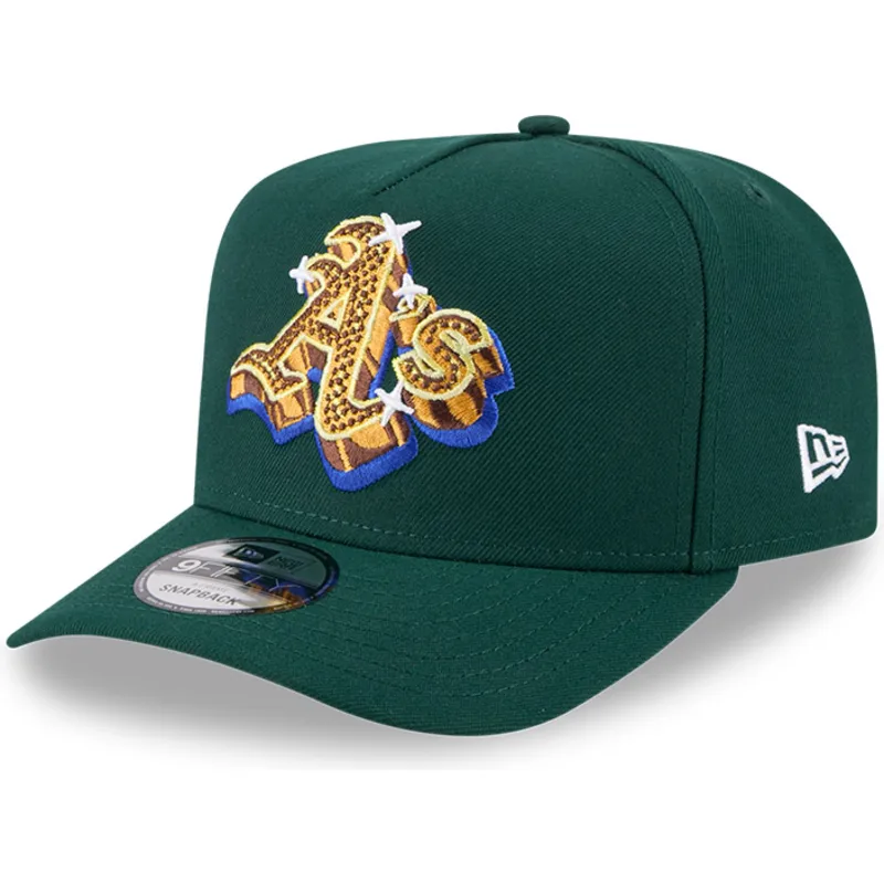 gron-curved-snapback-kasket-9fifty-a-frame-emblem-fra-oakland-athletics-mlb-fra-new-era