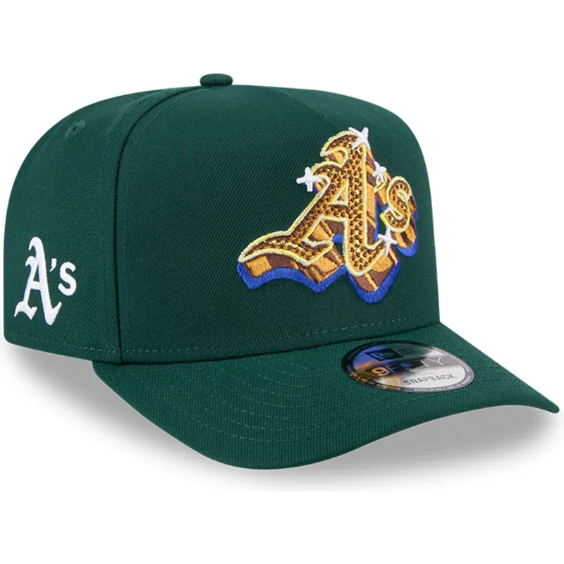gron-curved-snapback-kasket-9fifty-a-frame-emblem-fra-oakland-athletics-mlb-fra-new-era