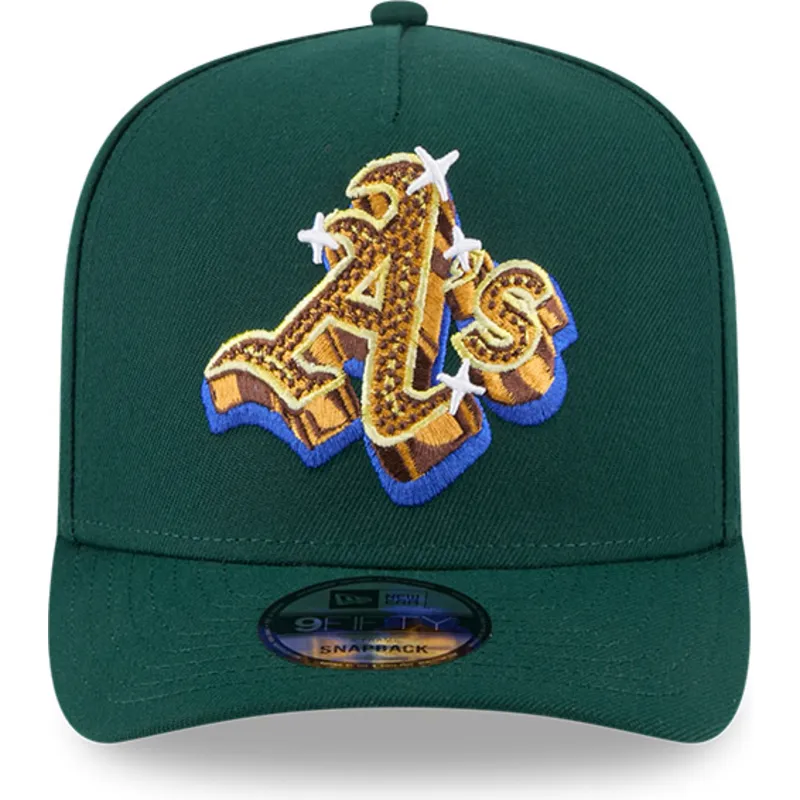 gron-curved-snapback-kasket-9fifty-a-frame-emblem-fra-oakland-athletics-mlb-fra-new-era