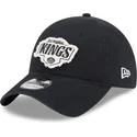 sort-justerbar-9twenty-stamp-kasket-med-buet-skygge-fra-los-angeles-kings-nhl-fra-new-era