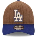 brun-og-bla-justerbar-9twenty-a-frame-wool-pinstripe-kasket-fra-los-angeles-dodgers-mlb-fra-new-era