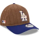 brun-og-bla-justerbar-9twenty-a-frame-wool-pinstripe-kasket-fra-los-angeles-dodgers-mlb-fra-new-era