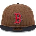 boston-red-sox-mlb-new-era-9fifty-retro-crown-uld-pinstripe-justerbar-brun-og-marinebla-flad-kasket