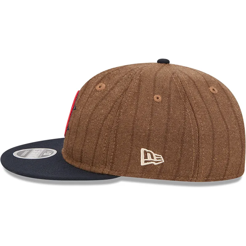 brun-og-marinebla-justerbar-flad-kasket-9fifty-retro-crown-wool-pinstripe-fra-boston-red-sox-mlb-fra-new-era