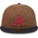 atlanta-braves-mlb-new-era-9fifty-retro-crown-uld-pinstripe-justerbar-brun-og-marinebla-fladskaerm-kasket