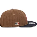 atlanta-braves-mlb-new-era-9fifty-retro-crown-uld-pinstripe-justerbar-brun-og-marinebla-fladskaerm-kasket