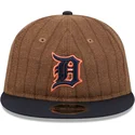 justerbar-brun-og-marinebla-fladskygget-kasket-9fifty-retro-crown-wool-pinstripe-fra-detroit-tigers-mlb-fra-new-era