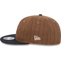 brun-og-marinebla-justerbar-flad-kasket-9fifty-retro-crown-wool-pinstripe-fra-detroit-tigers-mlb-fra-new-era
