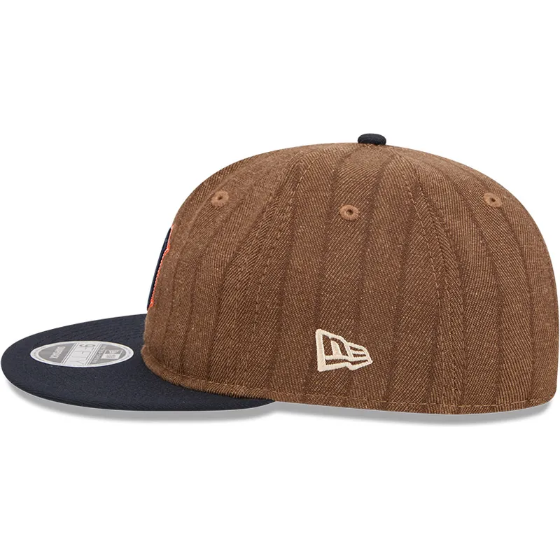 brun-og-marinebla-justerbar-flad-kasket-9fifty-retro-crown-wool-pinstripe-fra-detroit-tigers-mlb-fra-new-era