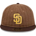 san-diego-padres-mlb-new-era-9fifty-retro-crown-uld-pinstripe-justerbar-brun-fladskygget-kasket