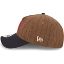 atlanta-braves-mlb-new-era-9twenty-a-frame-wool-pinstripe-justerbar-brun-og-marinebla-buet-kasket