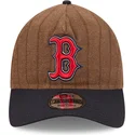 boston-red-sox-mlb-new-era-9twenty-a-frame-uld-pinstripe-justerbar-brun-og-marinebla-kurvet-kasket