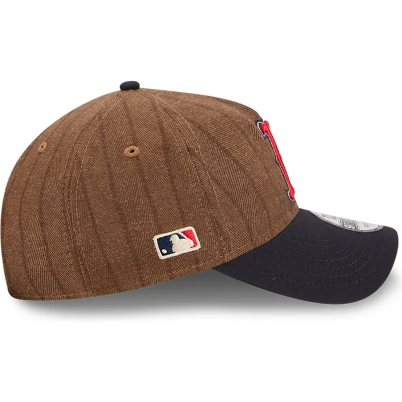 brun-og-marinebla-justerbar-kurvet-kasket-9twenty-a-frame-wool-pinstripe-fra-boston-red-sox-mlb-fra-new-era